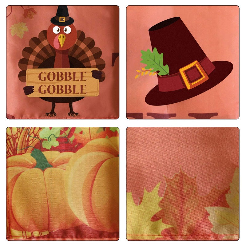 Partyprops Large Happy Thanksgiving Banner  Thanksgiving Decorations  Fall Banner  Thanksgiving Turkey Maple Leaves Pumpkin Banner  Thanksgiving Party Outdoor & Indoor Decor Supplies (8.2 x 1.5 FT) - Image 4